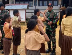 Tanamkan Cinta Tanah Air,Personil Nanggala Bekali Wasbang kepada Siswa SD Tunas Sejahtera