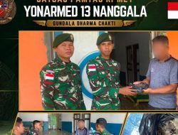 Satgas Pamtas Yonarmed 13/Nanggala Terima Penyerahan Sisik Trenggiling dari Warga Perbatasan
