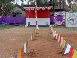 Persiapan Penutupan Lomba dalam Rangkaian HUT RI ke-81 Dusun Padang Jaya Dimatangkan