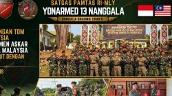 Satgas Yonarmed 13/Nanggala Terima Kunjungan Persahabatan 11 Rejimen Askar Melayu Diraja Malaysia