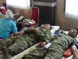 Sambut Hari Jadinya yang ke-79, Korem 043/Gatam Gelar Donor Darah