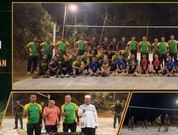 Satgas Yonarmed 13/Nanggala Resmikan Lapangan Bola Voli di Pos Kotis Badau