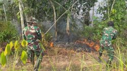 Aksi Cepat Tanggap,Yonarmed 13/Nanggala Gerak Cepat Padamkan Karhutla di Wilayah Senaning