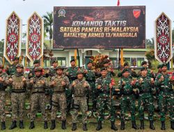 Pererat Hubungan Bilateral di Perbatasan, Satgas Yonarmed 13/Nanggala Terima Kunjungan TDM