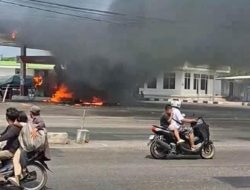 SPBU Candangpinggan Indramayu Terbakar Hanguskan Dua Kendaraan