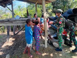 Satgas Yonif 645/GTY Gelar Pelayanan Kesehatan di Distrik Benawa